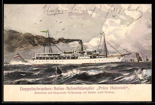 Künstler passagierschiff - künstler-ak,