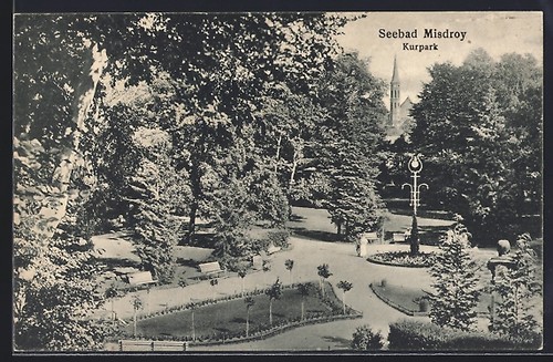 Ansichtskarte misdroy kurpark - misdroy,,